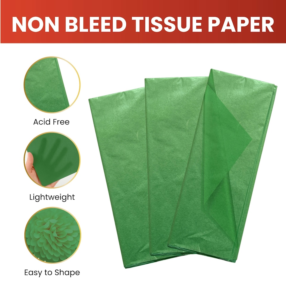image 1 of Pack of 10 Light Green Acid Free 50 x 70cm Tissue Paper Sheets