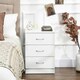 image 6 of HOMCOM Modern 3 Drawers Side Table, Bedside Table with Wood Effect, White