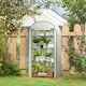 image 2 of Outsunny 80 x 49 x 160cm Mini Greenhouse Portable Green House with Shelf White
