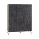 image 1 of Nordic 3 Door 3 Drawer Wardrobe - L55.5 x W113 x H179.5 cm - Concrete Effect/Charcoal Grey