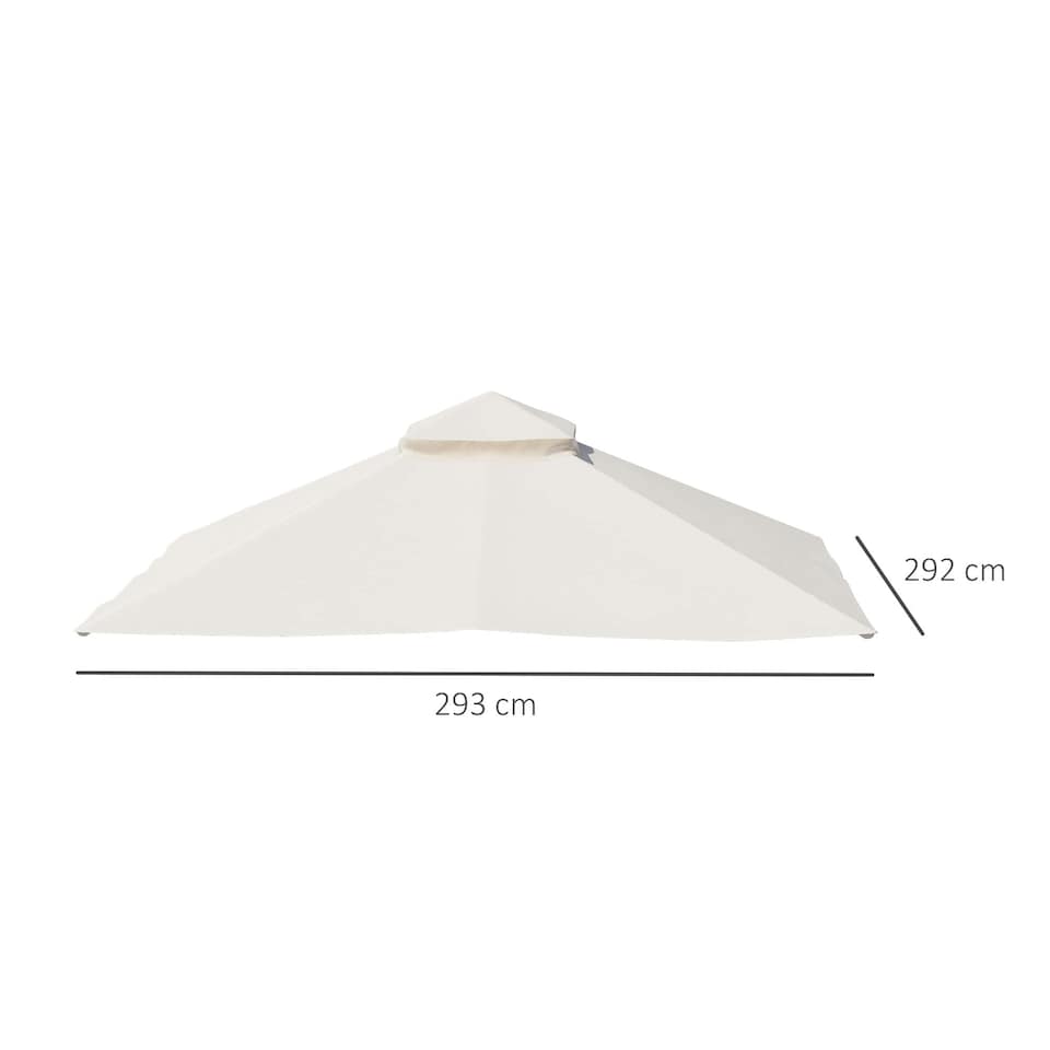 image 1 of Outsunny Gazebo Canopy Replacement Cover 3m x 3m 2 Tier Roof Top