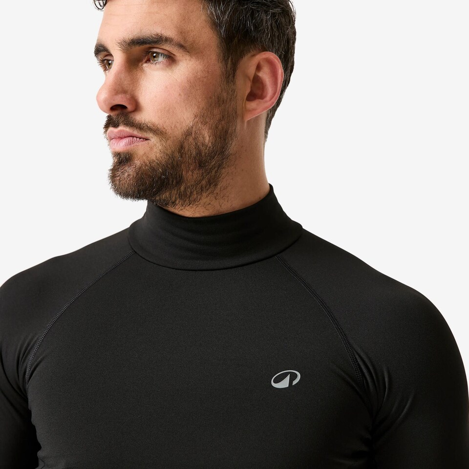 image 1 of Decathlon Men’s Long Sleeve Fleece Top Surf 900 - Black