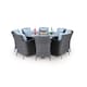 image 2 of Savannah Fire Pit 8 Seater Round Rattan Dining Set | Grey | Grey