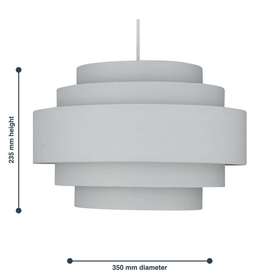 image 1 of Pair of Light Grey 5 Tier Light Shades | Grey | Large | 2