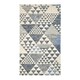 image 2 of Homescapes Delphi Blue and White Geometric Style Cotton Printed Rug - 160 x 230 cm | Blue | White, grey and blue
