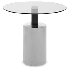 Interiors by Premier Clear Glass Top and Silver Base Side Table Silver