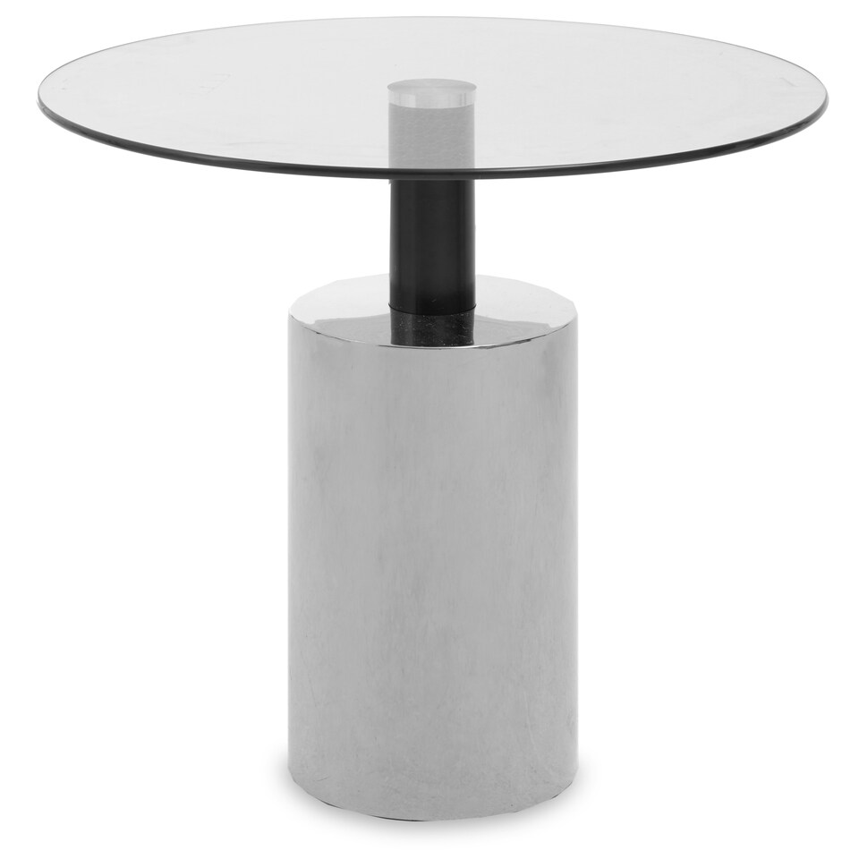 image 1 of Interiors by Premier Clear Glass Top and Silver Base Side Table Silver