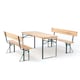image 1 of Living and Home Foldable Wooden Height Adjustable Garden Dining Table Set - Green Frame & Natural Table Finish Brown