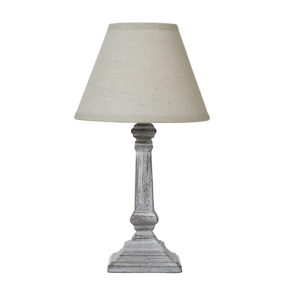 image 1 of Hill Interiors Capsa Column Table Lamp (UK Plug) - Grey - 26cm x 10cm x 10cm