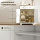 image 5 of HOMCOM Rubber Wood Top Kitchen Cupboard Side Cabinet Island w/Adjustable Shelf