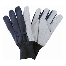 Kent & Stowe Jersey Cotton Grip Navy Gloves Large Blue