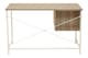 image 5 of Light Oak Veneer Desk With Drawers,Modern Office Desk With White Metal Frame For Organization,Storage Desk | Brown