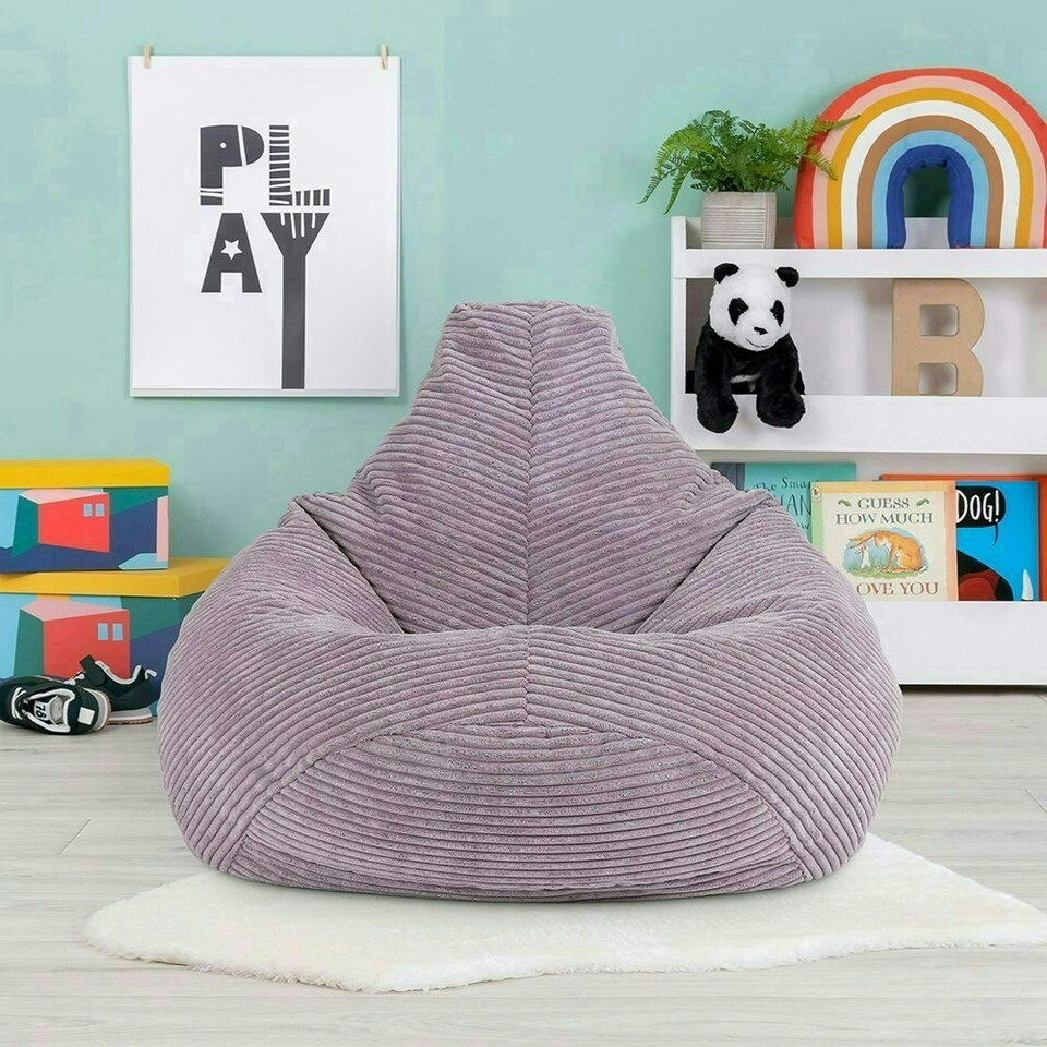 image 1 of icon Dalton Kids Beanbag Corduroy Purple Set of 2 Purple