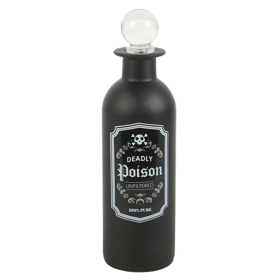 image 1 of Something Different Deadly Poison Potion Bottle Glass Decoration - Black/White - One Size
