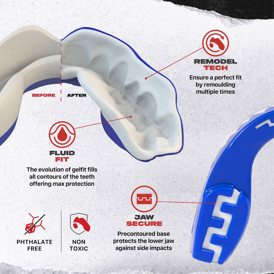 image 1 of SAFEJAWZ Extro Sports Mouth Guard Shark Adult/Junior