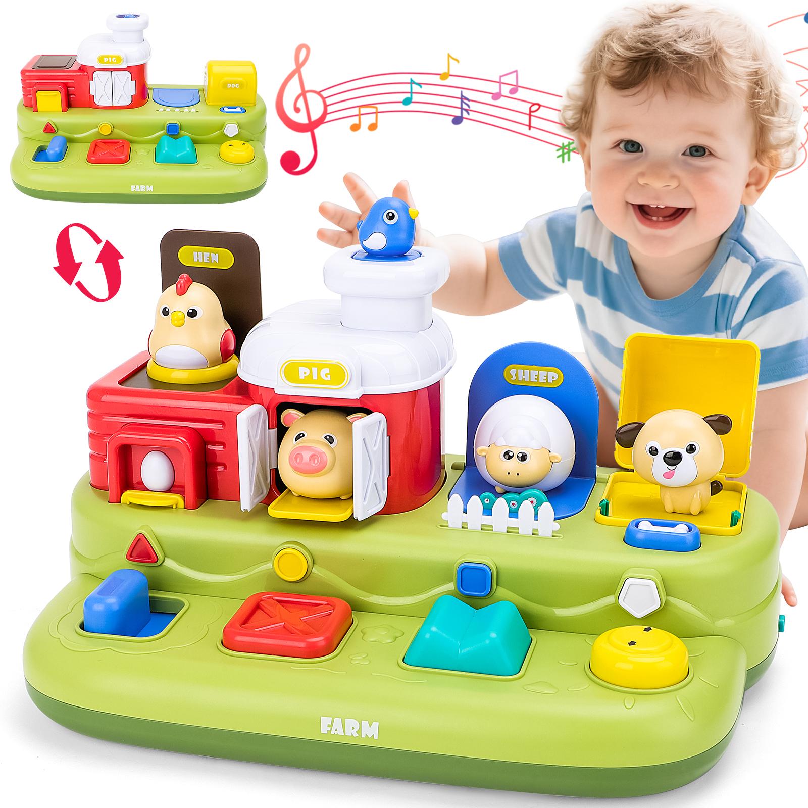 Farm Animal Pop-Up Activity Toy with Music & Sounds