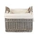 image 3 of Shallow Lined Antique Wash Storage Basket Set of 3 | White | White | Not provided