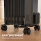 image 8 of HOMCOM 1500W Oil Filled Radiator, Portable Electric Heater with 3 Heat Settings, Safety Cut-Off and Wheels, Grey