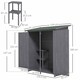 image 5 of Outsunny Small Shed, Wooden Garden Shed with Flexible Table, Hooks and Ground Nails, Lockable Tool Shed with Asphalt Roof, 140 x 75 x 157cm, Grey
