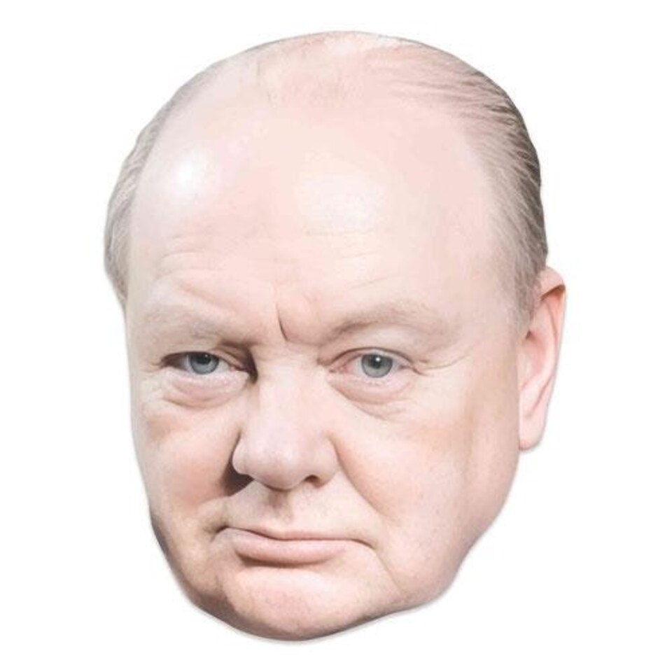 image 1 of Winston Churchill Cardboard Face Mask Multi