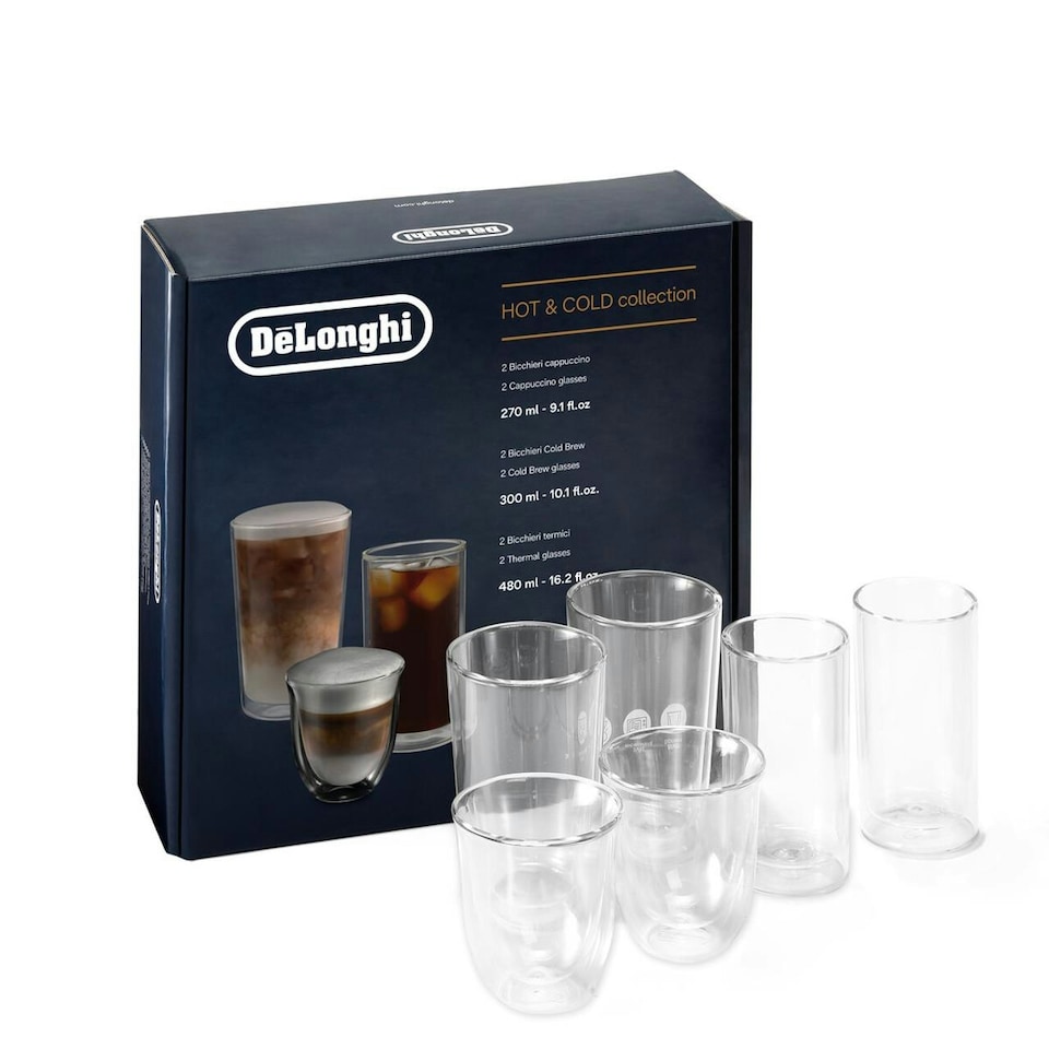 image 1 of De'Longhi DLSC326 Double Wall Hot & Cold Collection Glasses Pack of 6