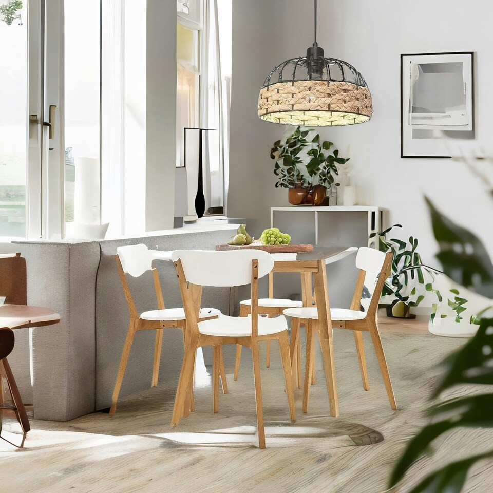 image 1 of Rope And Metal Ceiling Light Pendant Shade Brown Brown
