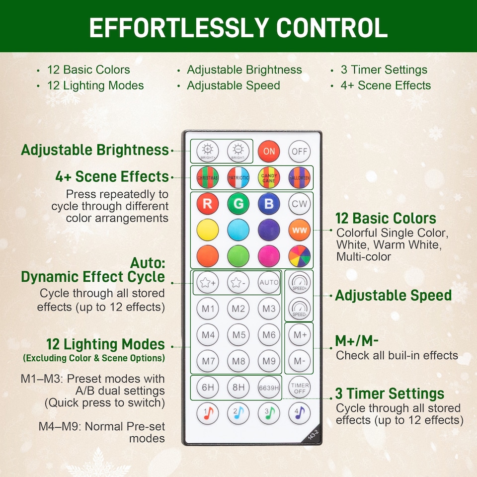 image 1 of HOMCOM 180cm Prelit Christmas Tree with Colourful DIY Synchronized LED Lights and Remote, Carolina Pine, Hinged Xmas Tree with Realistic Tips, 12 Modes, Daily Timer, Adjustable Brightness and Speed | Green