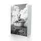 image 2 of Fox in Bathtub in a Field Black White Surreal Birthday Greeting Card