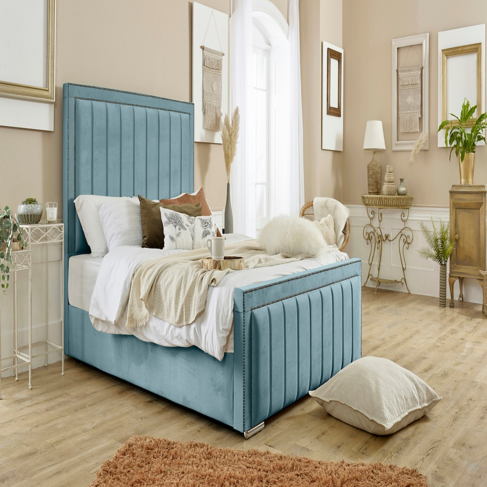 Island Plush Superking Bed Frame - Duck Egg