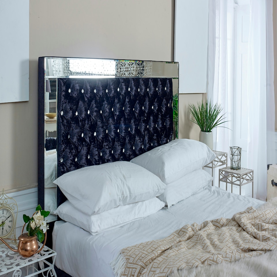 image 1 of Skipton Crush Single Bed Frame - Black