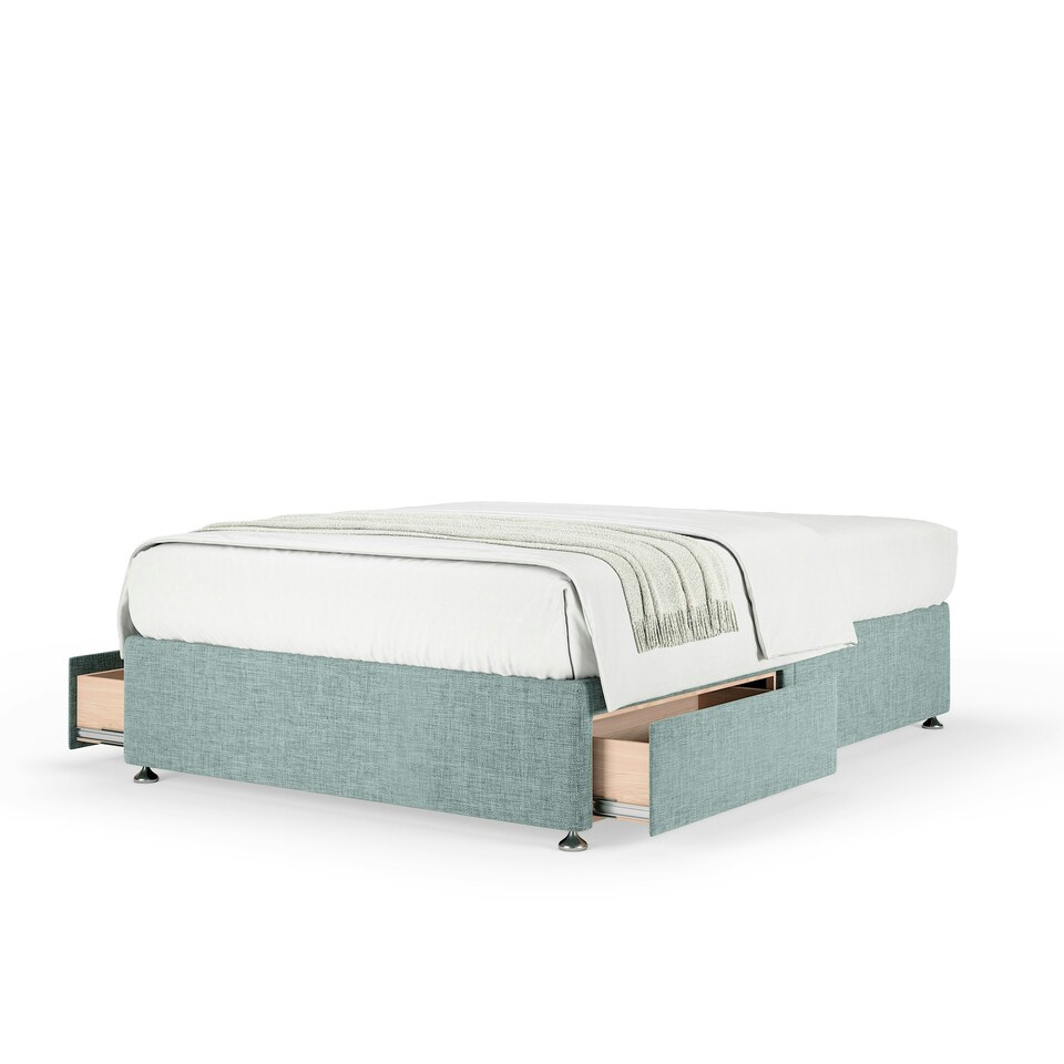 image 1 of Memory Maestro Memory Foam Duckegg Linen 2 Drawer Divan Set Double