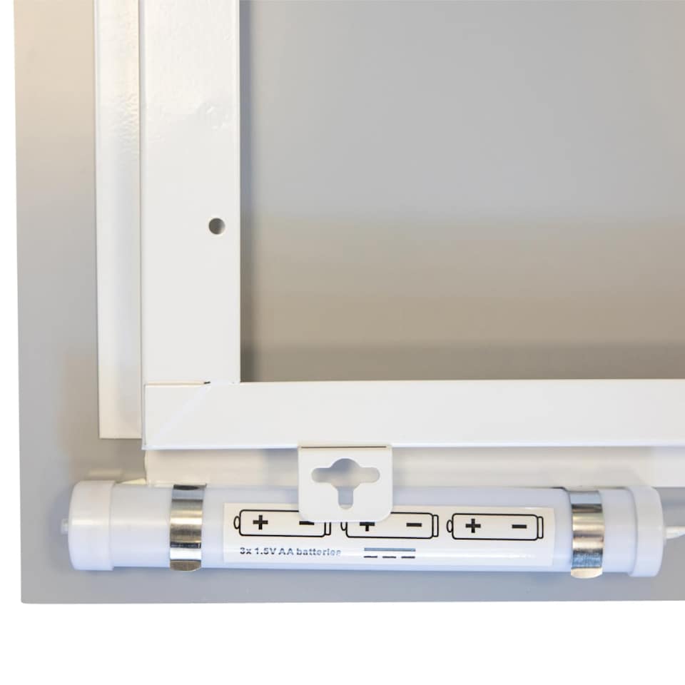 image 1 of Battery Operated Illuminated Bathroom 600mm Strip Rectangular Mirror | Clear | Mirrored glass | 1