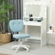 image 4 of Vinsetto Cute Armless Office Chair, Small PU Leather Computer Desk Chair with Adjustable Height, Swivel Wheels, Mid Back, Light Blue