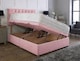 image 1 of Side Lift 5ft Kingsize Pink Plush Ottoman Bed With Headboard and Mattress