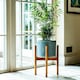 image 10 of Anzio Stone Planter with Wooden Stand - Ceramic - L24 x W24 x H38.5 cm - White | White