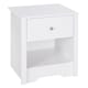 image 1 of HOMCOM Modern Bedside Table, Nightstand with Drawer Shelf, End Table for Living room, Bedroom White