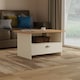 image 2 of Albert Bottom Drawer Coffee Table in Cream Ash & Riviera Oak (Ready Assembled) | Cream | Cream Ash & Riviera Oak