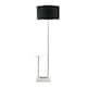 image 3 of ValueLights Tavel Chrome Floor Lamp with Table and Black with Chrome Inner Lamp Shade & Bulb | Black