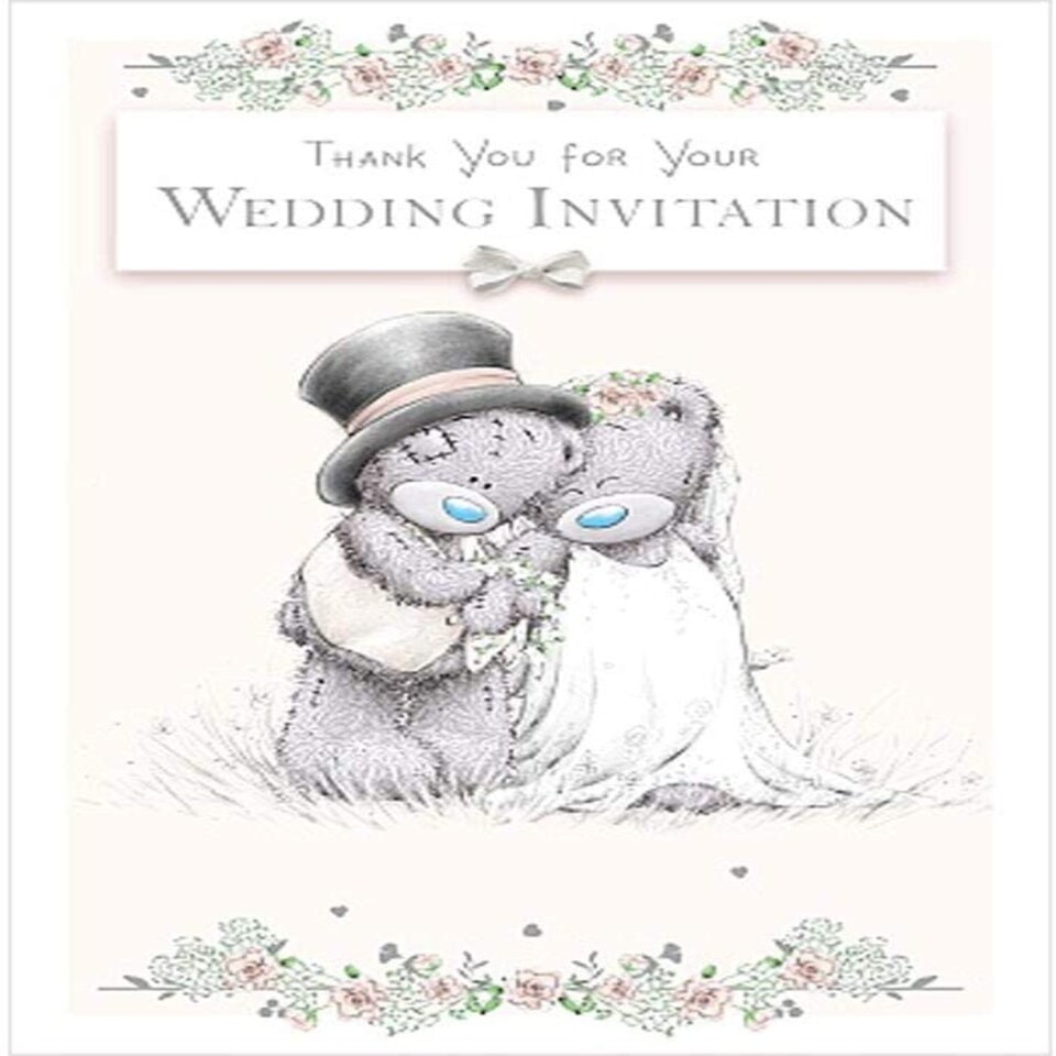 image 1 of Me To You Bear Wedding Thank You Invitation Card
