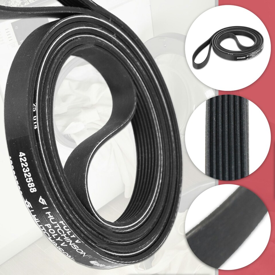 image 1 of SPARES2GO Poly-V Drive Belt for Bush BCGBTD8HP TD7CNBCW Tumble Dryer (7PH2012 SH200)