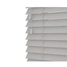 135cm Relaxed Grey Wooden Venetian Blinds With Strings (130cm drop) Grey | Grey