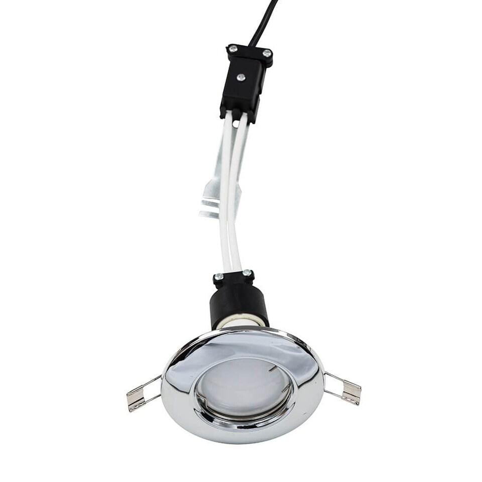 image 1 of ValueLights Downlight Fixed Chrome Ceiling Light Fitting Single Pack