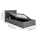 image 3 of Ottoman Side Lift Storage Bed Single Hopsack Fabric Bed Frame Gas Lift Furniture