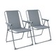 image 1 of Harbour Housewares Folding Metal Beach Chairs - Grey - Pack of 2 | Grey | Grey