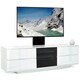 image 1 of Centurion Supports AVITUS ULTRA Gloss White Remote Friendly BeamThru Door with 4-White Drawers up to 65" Flat Screen TV Cabinet with Mounting Arm White
