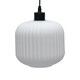image 7 of Set of 2 Bento - White Ribbed Glass with Black Pendant Fittings | Black | White | 2