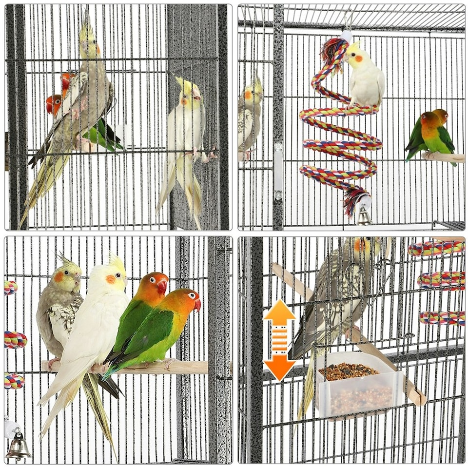 image 1 of Yaheetech 175.5 cm Tall Extra Large Pet Cage for Small Animals Black