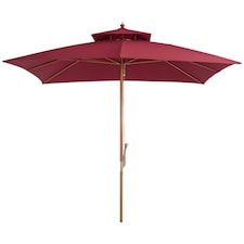 Outsunny 3M Garden Parasol Patio Bamboo Sun Umbrella Sun Shade Outdoor Canopy