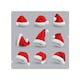 image 1 of Collection Of Red Santa Claus Hats Dining Splash Back | White
