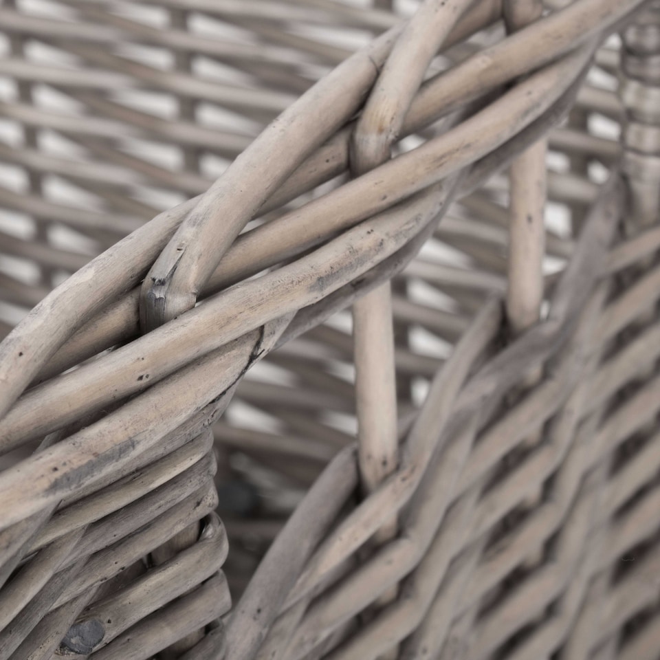 image 1 of Medium Square Antique Wash Unlined Storage Basket | Brown | Brown | L